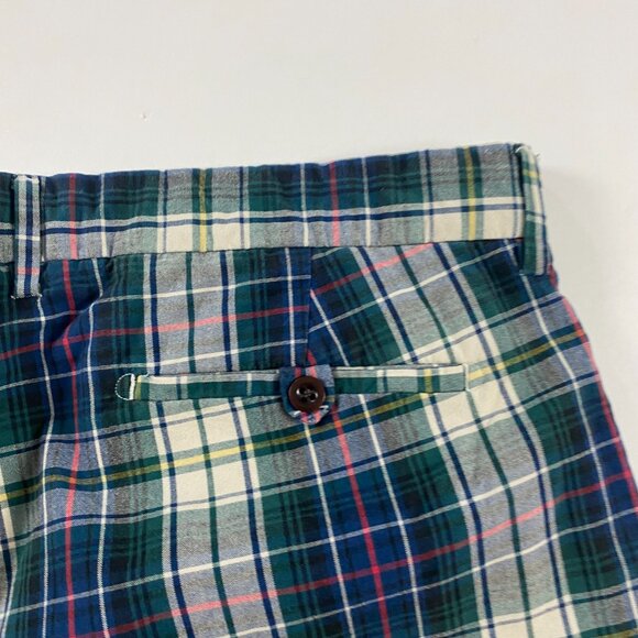 Vintage Polo Ralph Lauren Plaid Shorts Mens 40 Green Blue Tartan Check - Picture 3 of 10